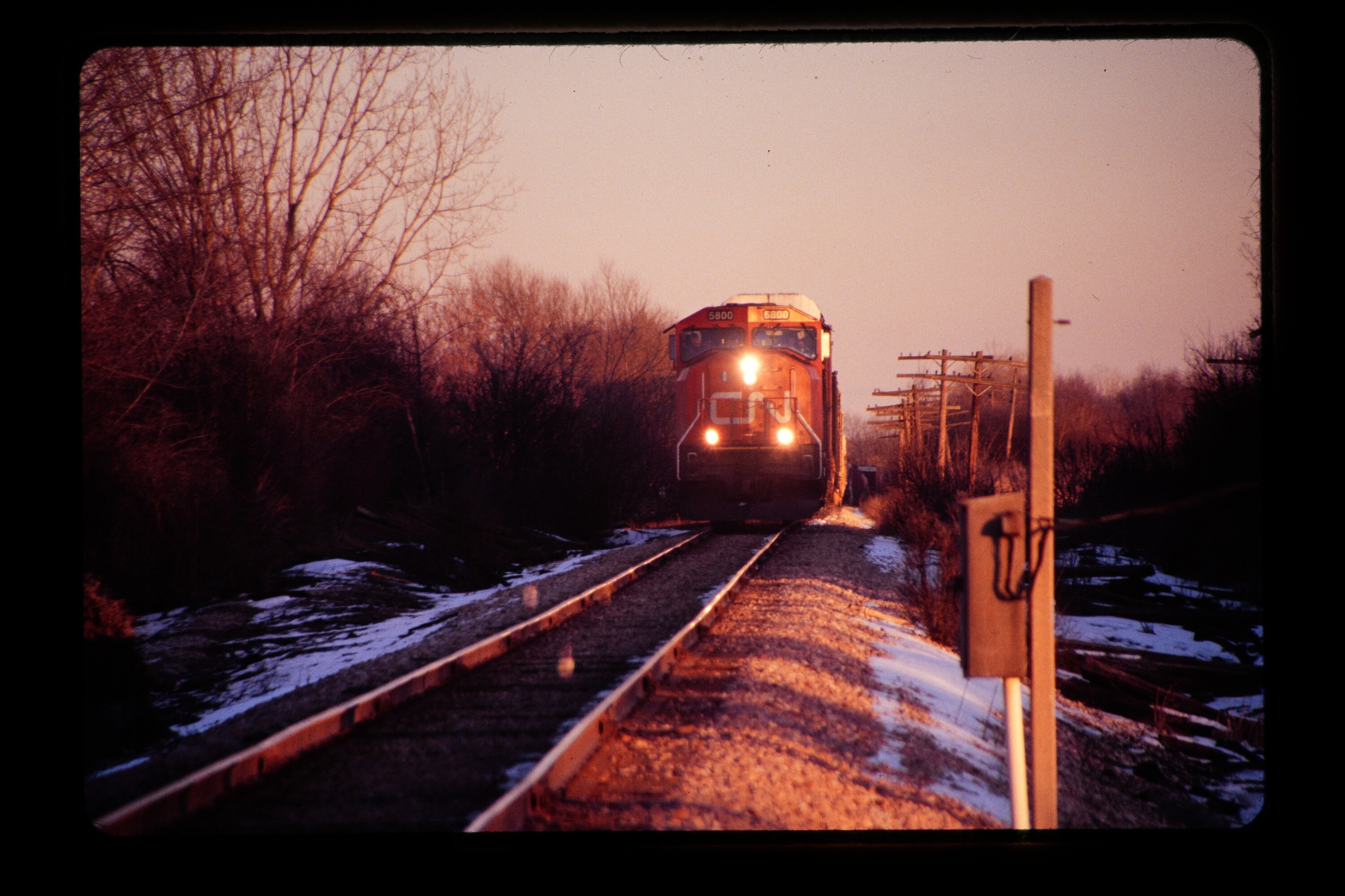 Source capture: Train at dusk